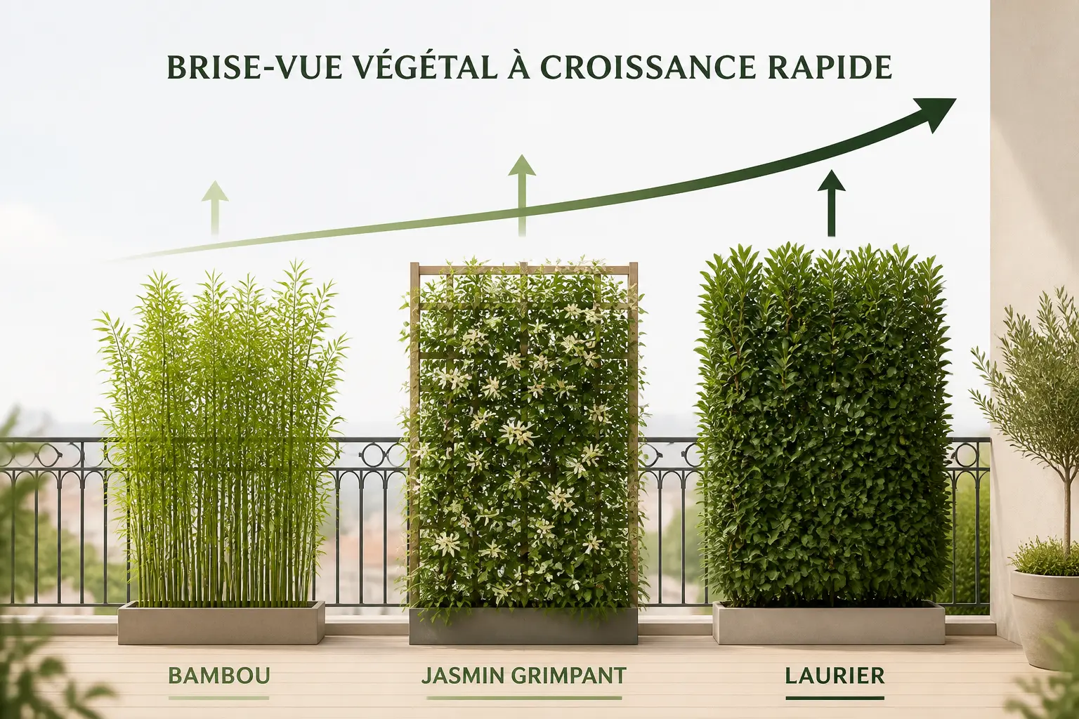 Brise vue plante : bambou, jasmin grimpant et arbuste persistant pour couper le vis-à-vis rapidement