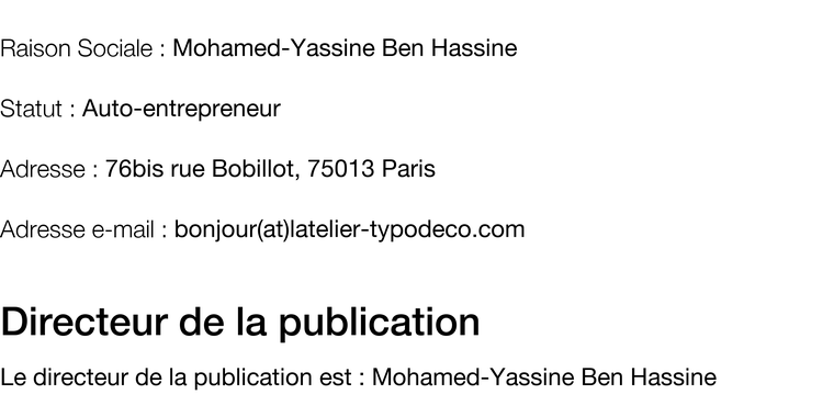 Coordonnees de l editeur du site L'Atelier Maison