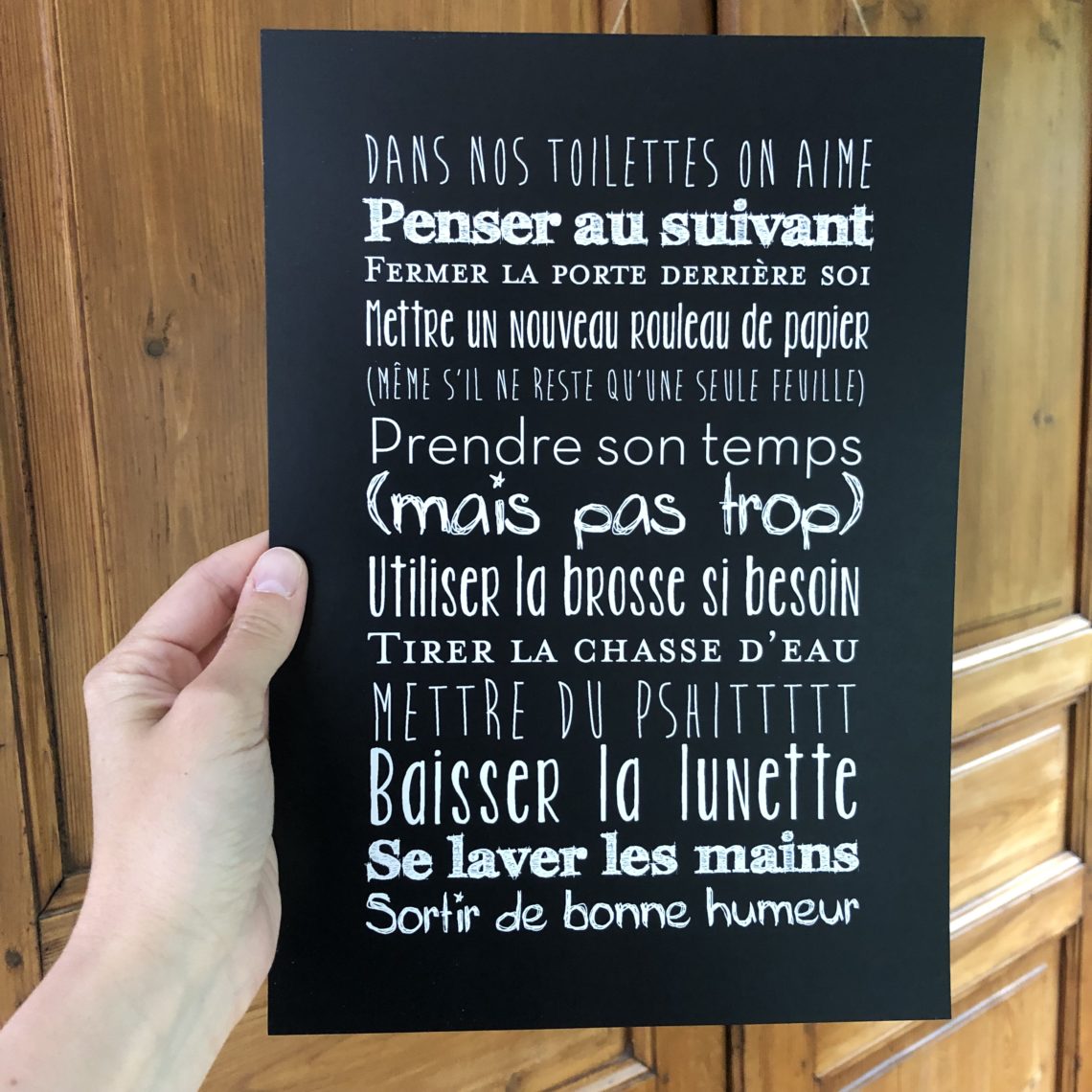 Affiche Toilettes personnalisable (wc) - L'Atelier Typodeco