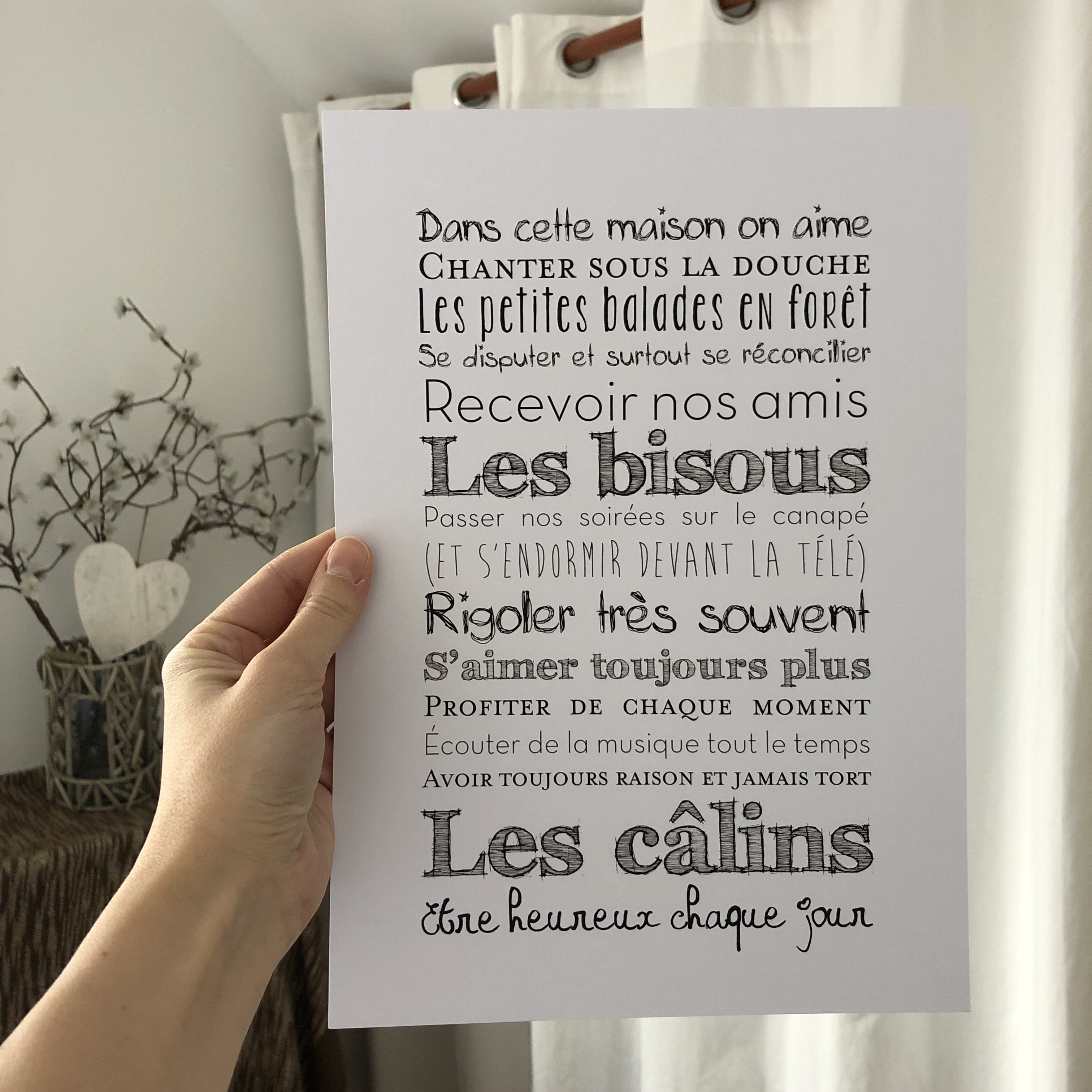Affiche Regles Bonheurs Et Citations De Famille L Atelier Typodeco
