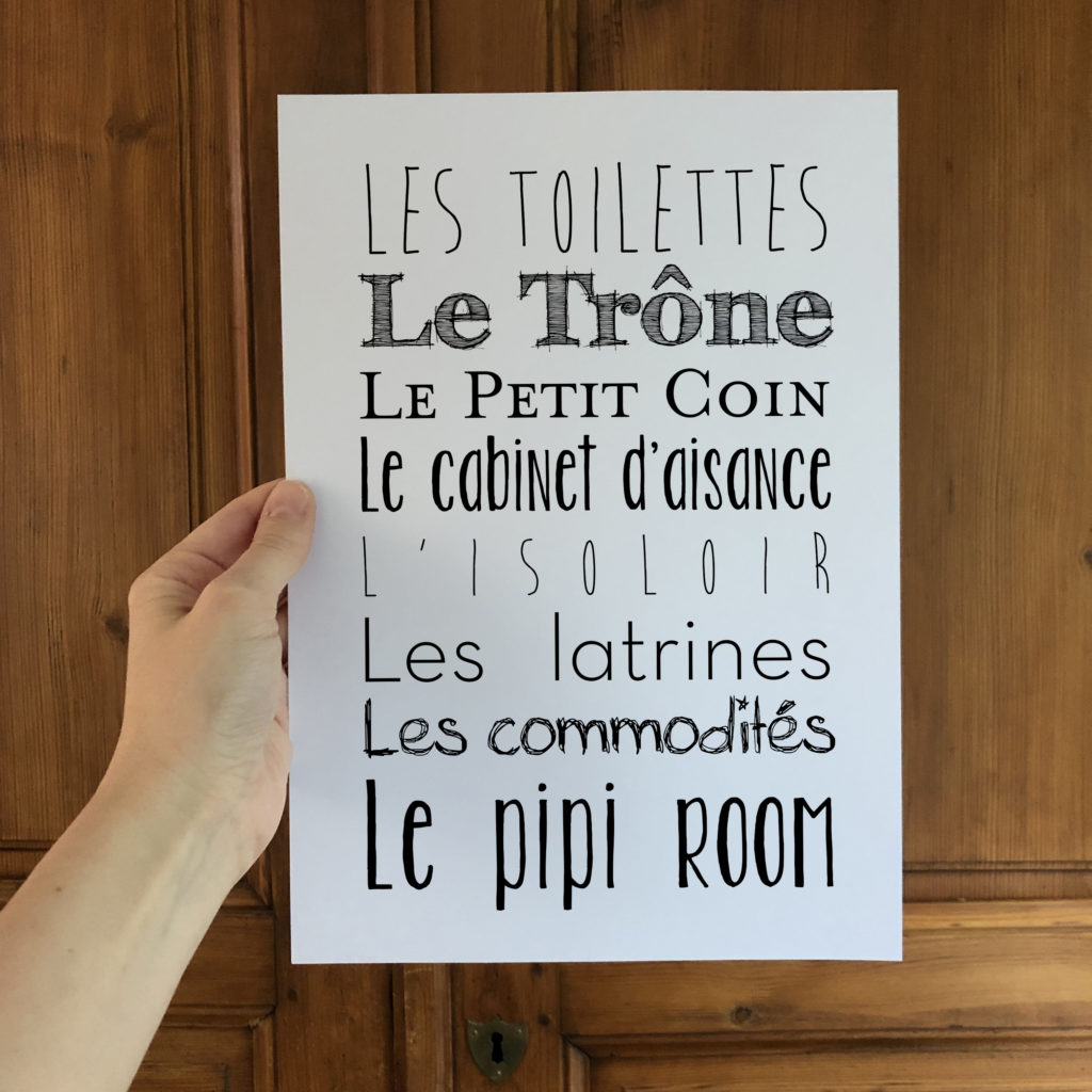 Kit 3 affiches Toilettes - L'Atelier Typodeco Affiches personnalisées