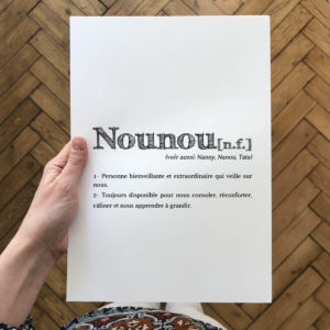 l'atelier typodeco affiche personnalisée définition Nounou