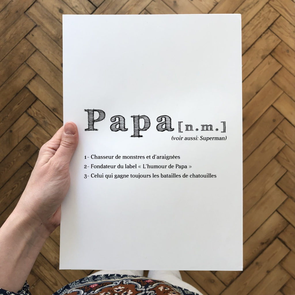 Affiche définition Papa - L'Atelier Typodeco - Affiches personnalisées