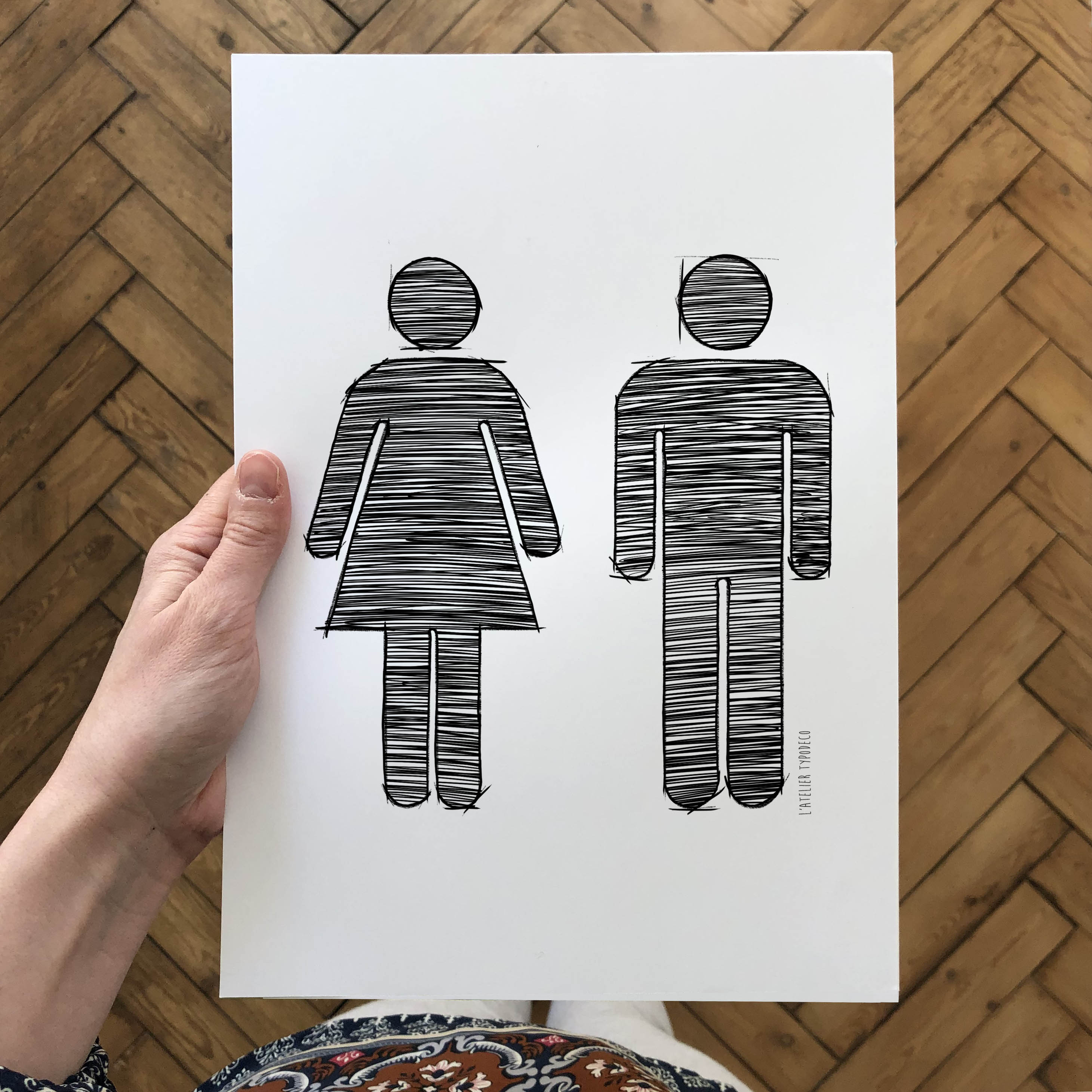 Affiche Toilettes symbole - L'Atelier Typodeco Affiches personnalisées